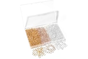CHUYAU 1000 Pcs 5mm Open Jump Rings Silver, Gold and Rose Gold Plated Jump Rings for Jewelry Making Iron Made Jump Rings Bulk for DIY Craft Earring Necklace Bracelet Pendant Choker Jewelry Making Findings
