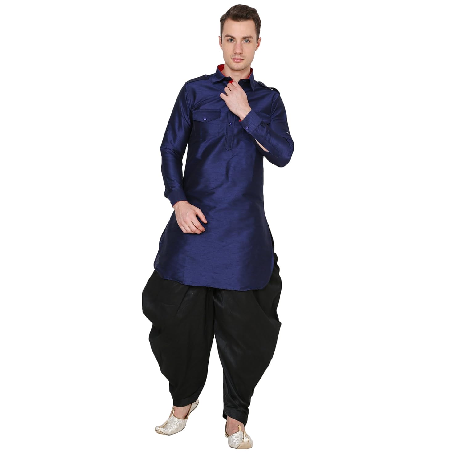 royal men's silk blend baggy patiala salwar pant's for men