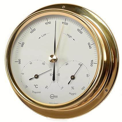 Barigo Wetterstation Analog Barometer Thermometer Hygrometer Maritim Messing