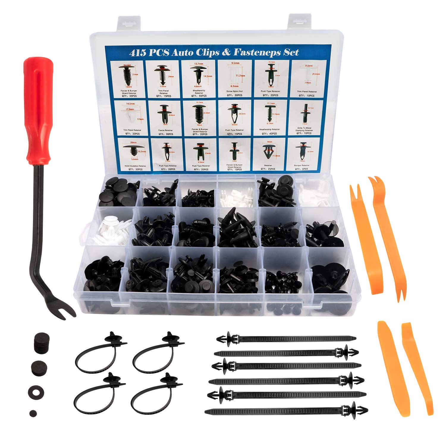415 Stück Auto-Clips Kunststoff Clips Autoreparatur-Set Stoßstangen