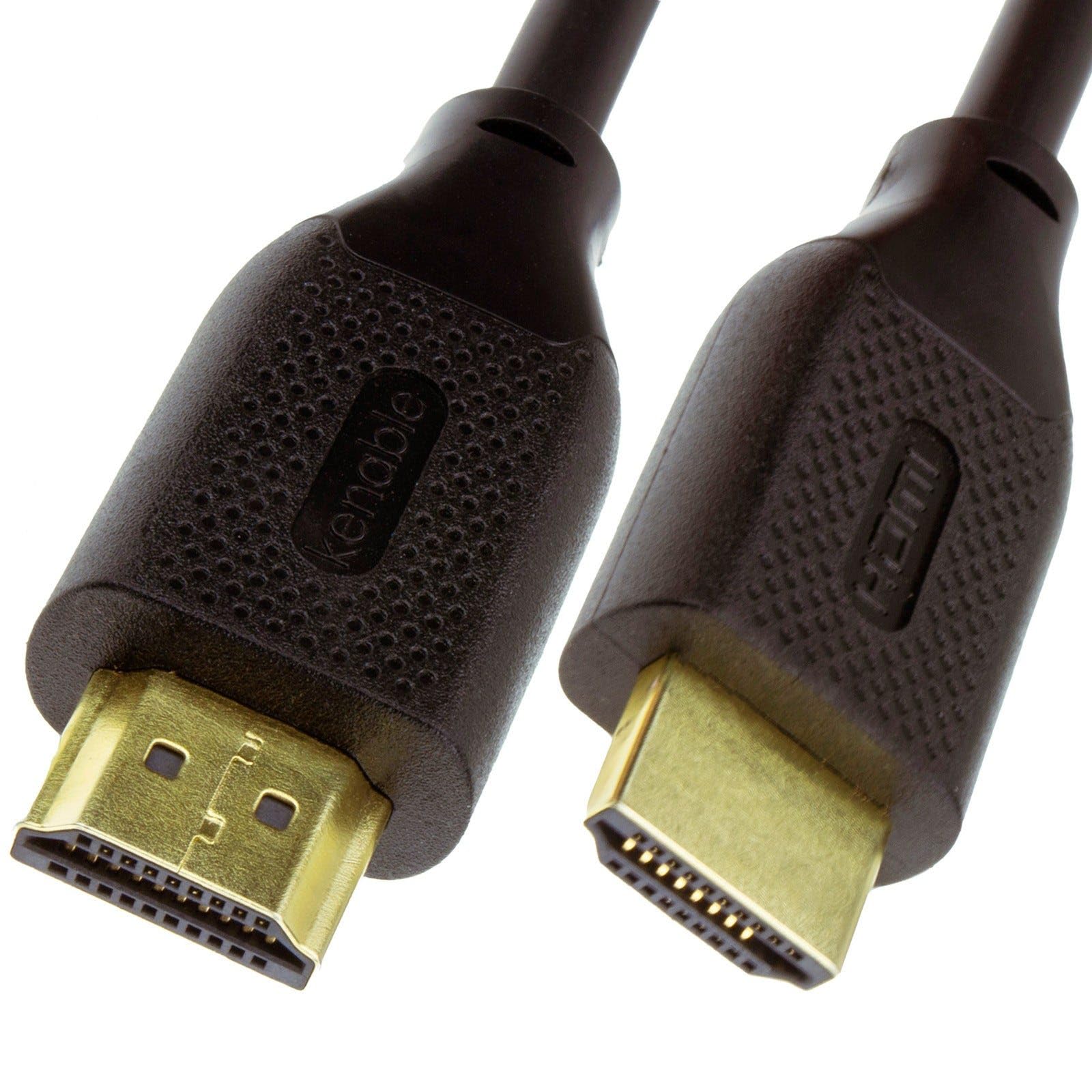 kenable HDMI Cable 2.0 High Speed with Ethernet 4K@60Hz HDR Compatible for LED OLED QLED TV Gold Connectors Black 2m