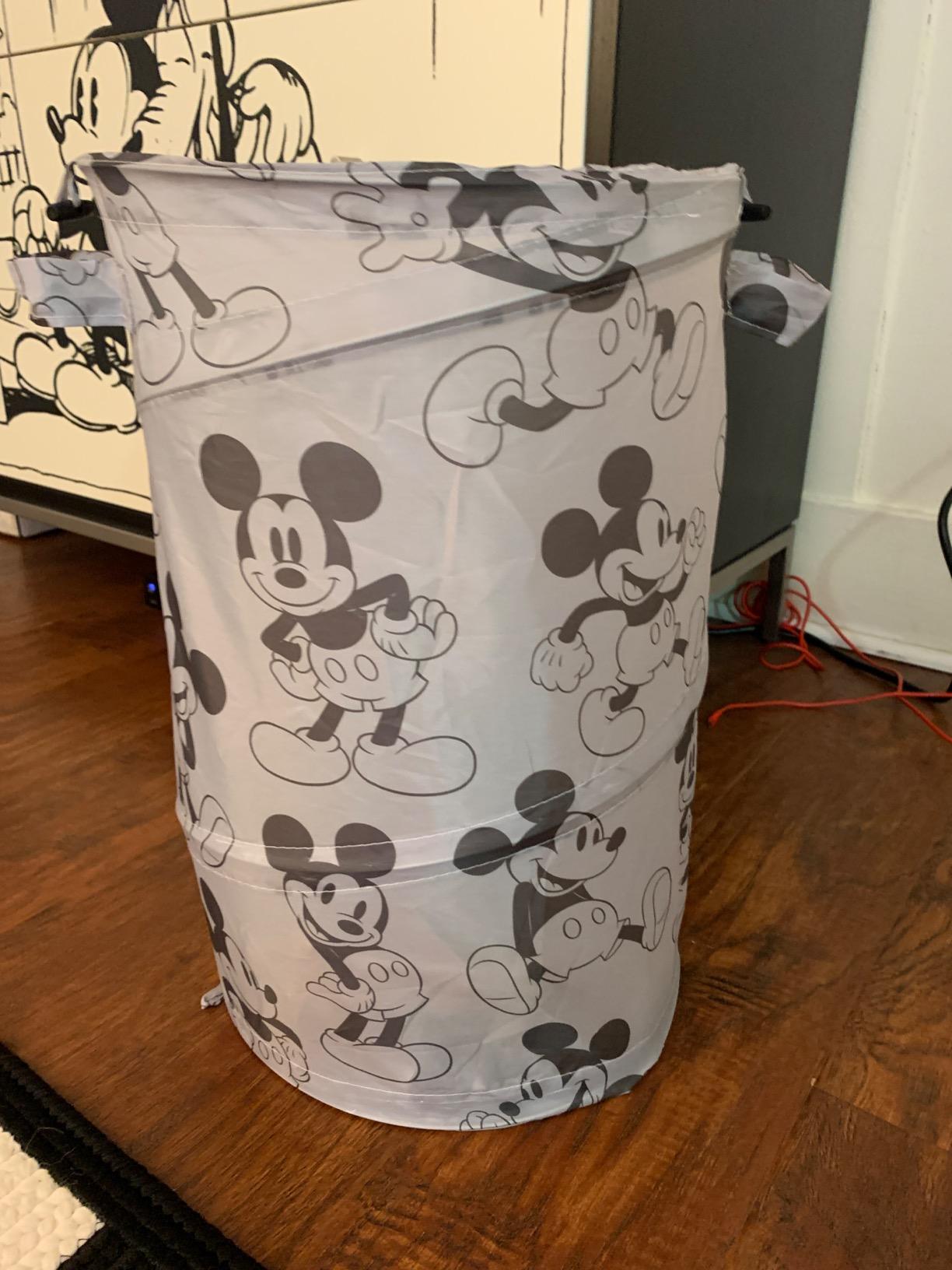 4/mo Finance Disney Mickey Mouse Round PopUp Hamper, Grey/Black