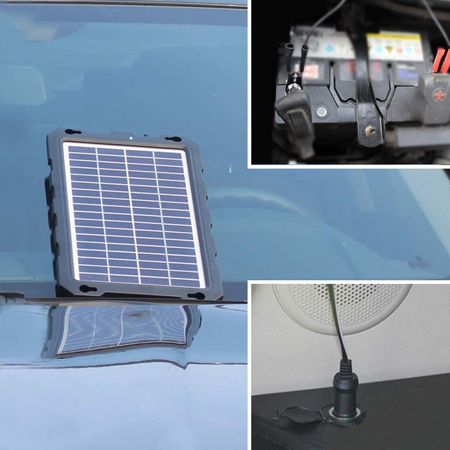 POWISER 7.5W Solar Battery Charger 12V Solar Powered Battery maintainer & Charger, Suitable for Automotive, Motorcycle, Boat, Marine, RV, Trailer, Powersports, Snowmobile, etc. (7.5W Poly) : Garden & Outdoor