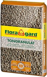 Floragard Blähton Tongranulat zur Drainage 25 L • Hydrokultursubstrat • für Pflanzkästen, Kübel oder Töpfe • Drainagematerial