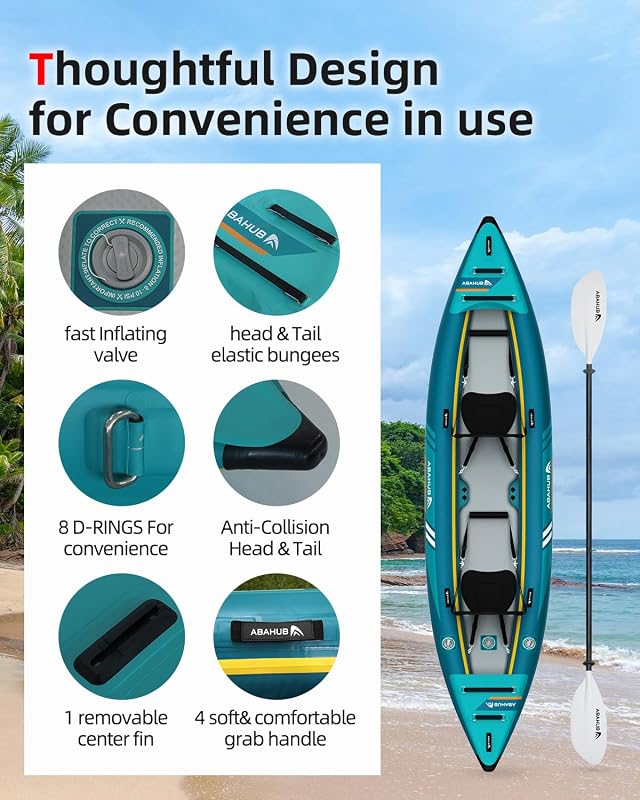 Kayak Hinchable 420cm para 2 Persona 2 Lugar 420x89x23cm Azul