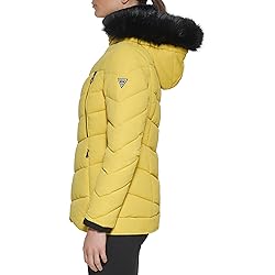 GUESS Women's Midweight Puffer Jacket, Hooded