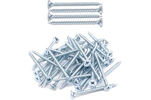 IMScrews 100pcs #6 x 2 Flat Head Phillips Drywall Screws Fine Thread Sharp Point Wood Screw, Carbon Steel 1022A, Zinc Coated