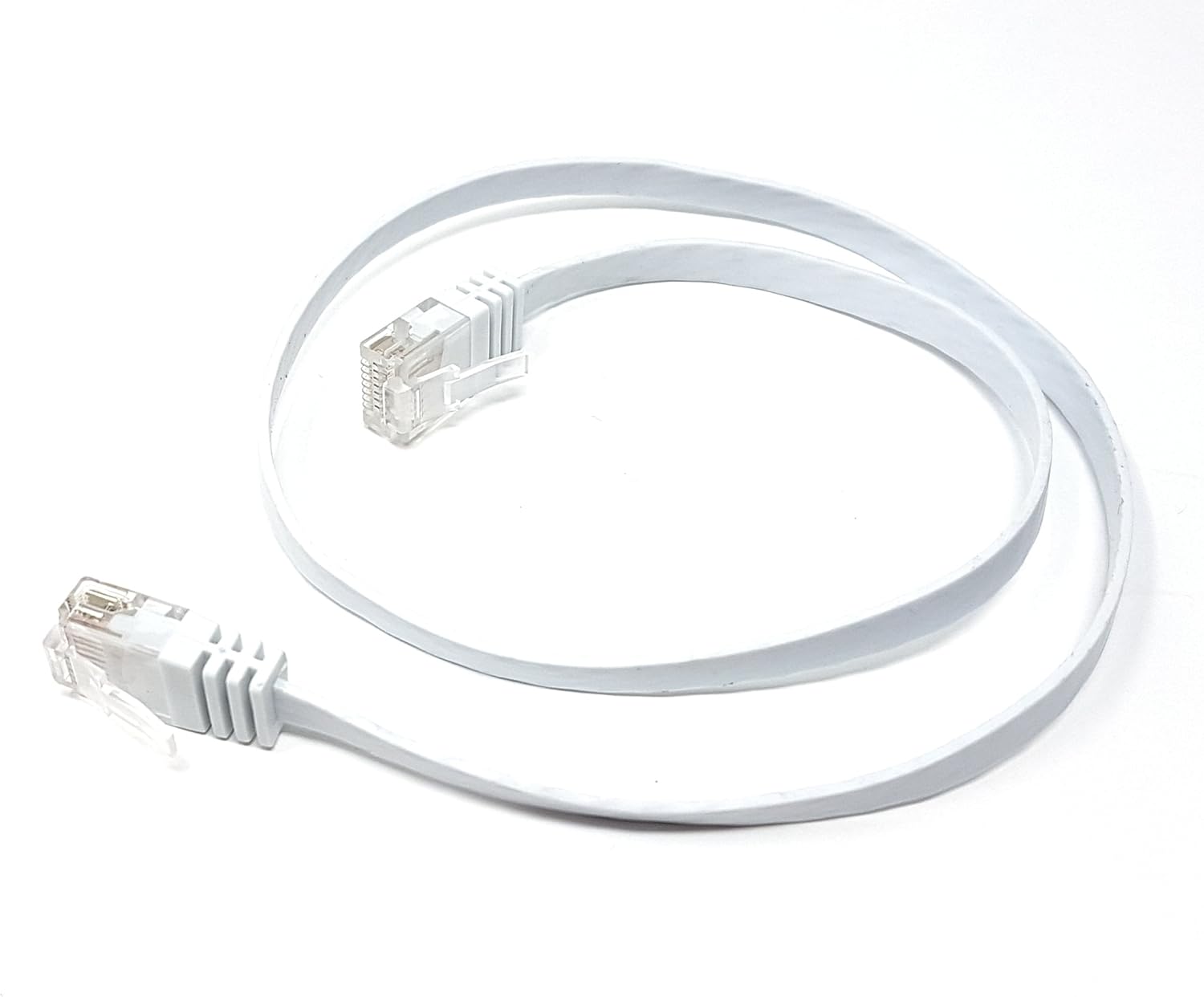 MainCore 50cm Long Flat White CAT.6 / CAT6 RJ45 Ethernet Gigabit Lan Network Cable / 10/100/1000Mbit/s | Patch | UTP cord lead