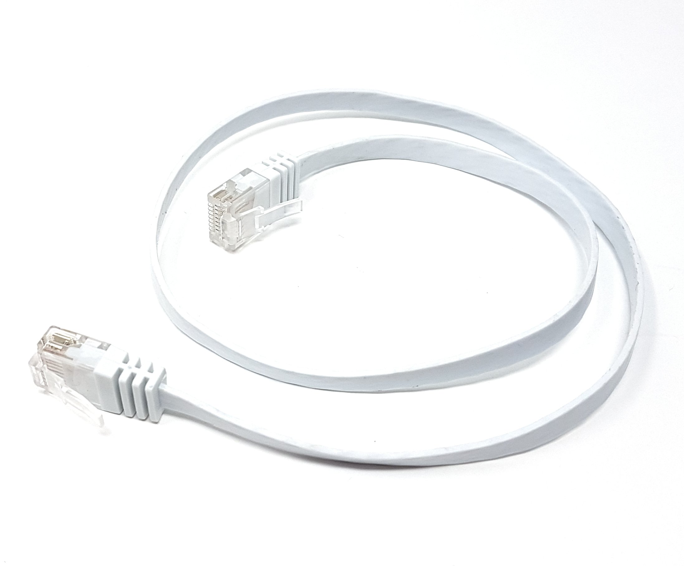 MainCore 50cm Long Flat White CAT.6 / CAT6 RJ45 Ethernet Gigabit Lan Network Cable / 10/100/1000Mbit/s | Patch | UTP cord lead