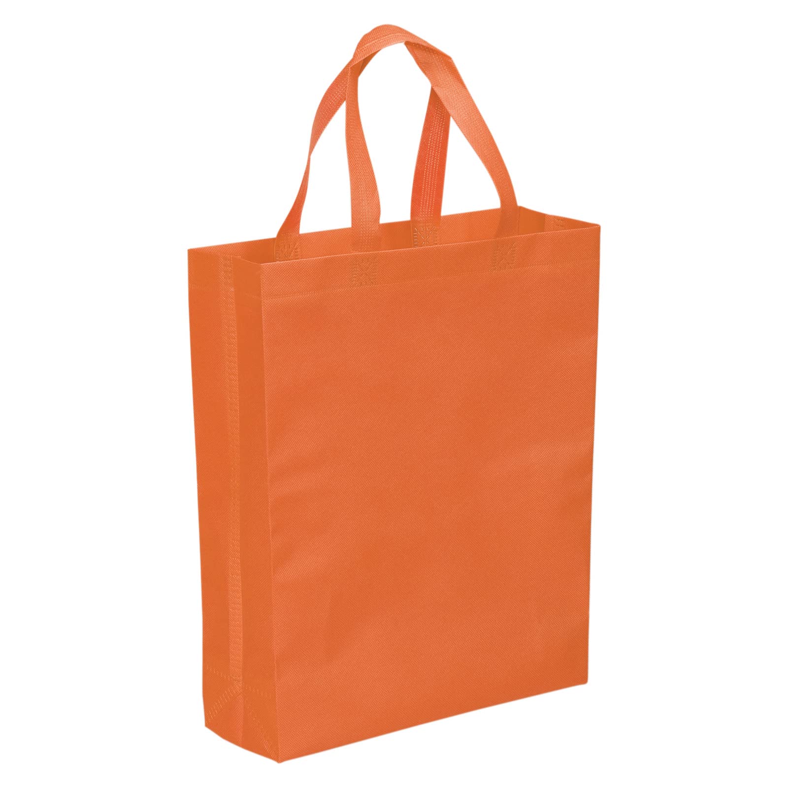 PATIKIL 38x30cm Reusable Gift Bags, 10 Pack Vertical Style Non-Woven Grocery Tote Bag for Travel Storage, Orange