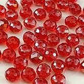 YHYPOCI 500pcs 3mm Crystal Glass Beads for Crafts Faceted Rondelle Glass Beads for Jewelry Making Crystal Spacer Beads for Necklaces Bracelets Earrings DIY Craft(Red AB)