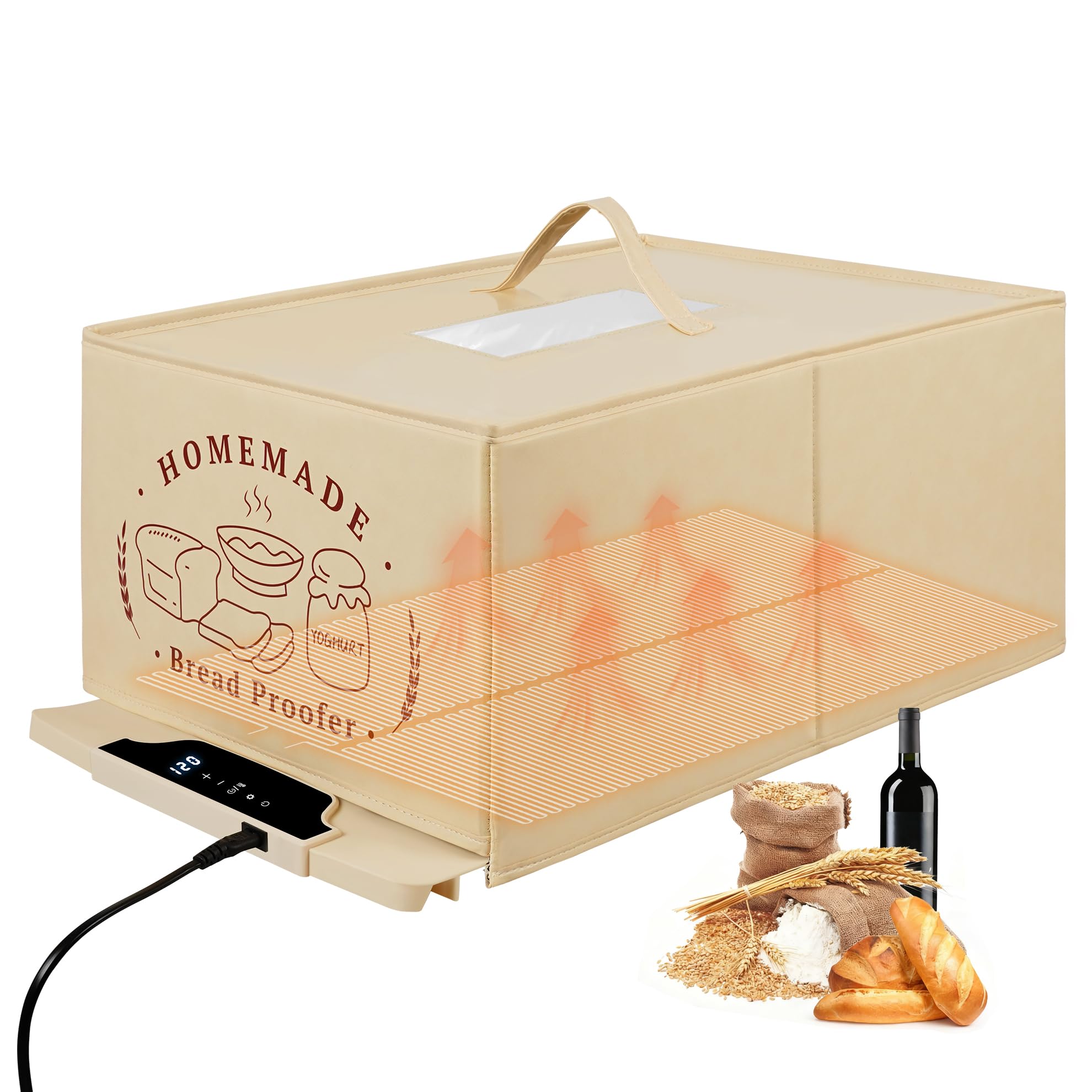 Photo 1 of Bread Proofing Box with 85-200°F Temp Control & 12H Timer, Full-Surface Fast Heating Silicone Sourdough Warming Mat for Sourdough, Baking, Yogurt, Kombucha, and Daily Home Use(Medium)