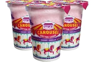 Snacktery Carnival Pink Cotton Candy - Let the Sweet Fun Begin with Cherry & Vanilla Flavored Individually Wrapped Cotton Candy - Pack of 3 Tubs