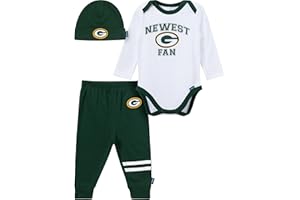 Gerber NFL baby-boys 3-piece Onesie Bodysuit, Active Pant and Cap Set