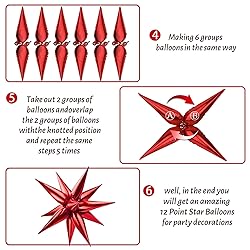 Moukiween 12 Point Star Balloons- 50 Pcs Explosion