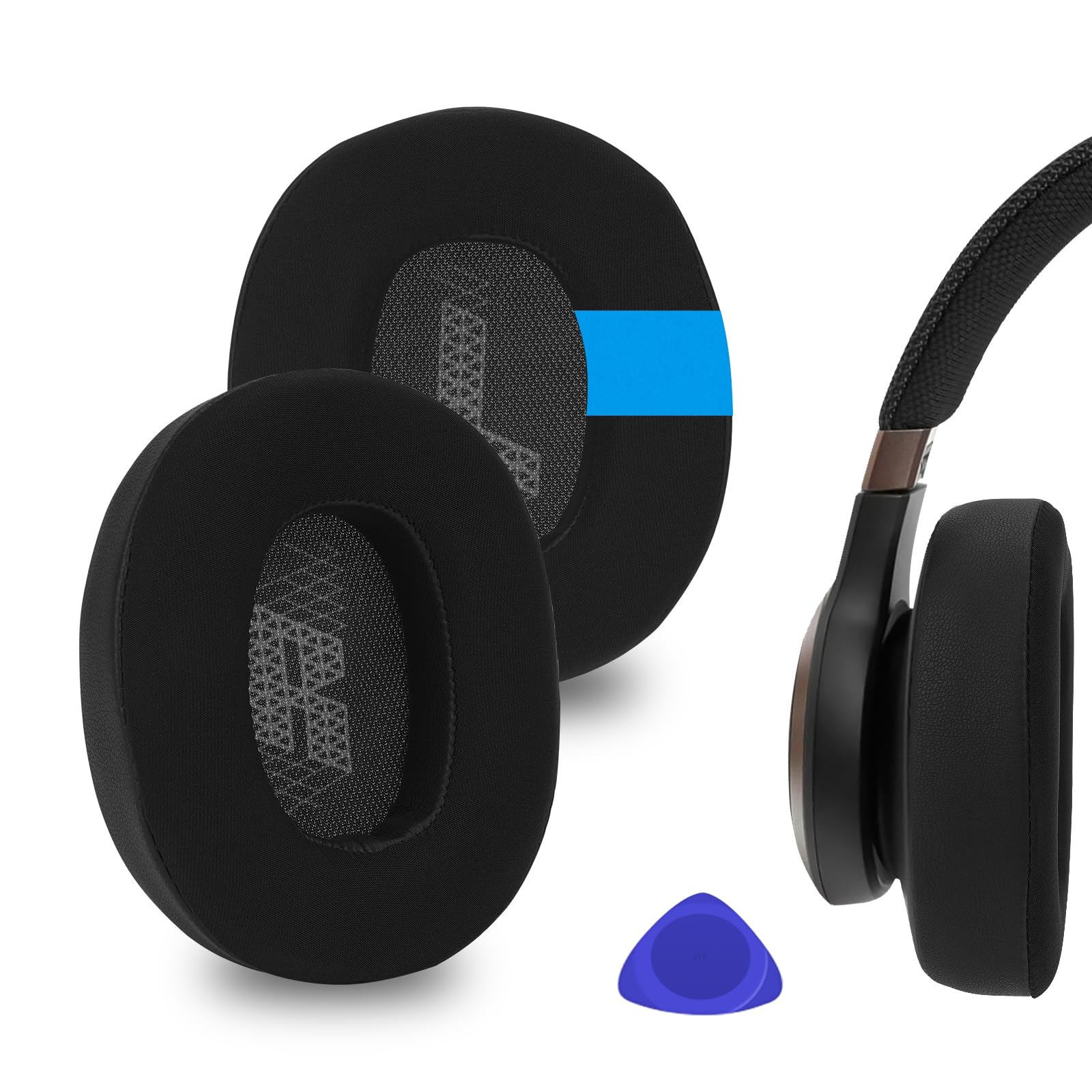 Geekria Sport Cooling-Gel Replacement Ear Pads for JBL Lifestyle E65BTNC, Duet NC, Live 650BTNC/ 660BTNC Headphones Ear Cushions, Repair Parts (Black)