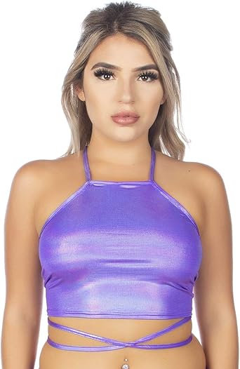 holographic crop top amazon