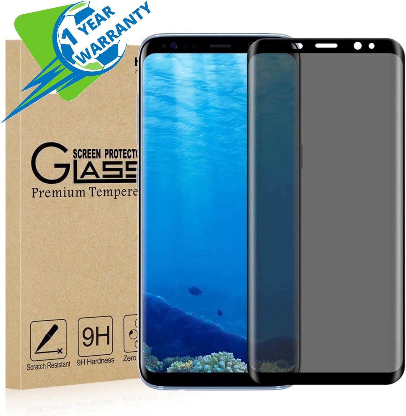 Zenzus Samsung S9 Screen Protector Privacy Anti-Spy Tempered Glass Screen Protector against Peeping, Dropping, Scratching – Darkens at Specific Angle
