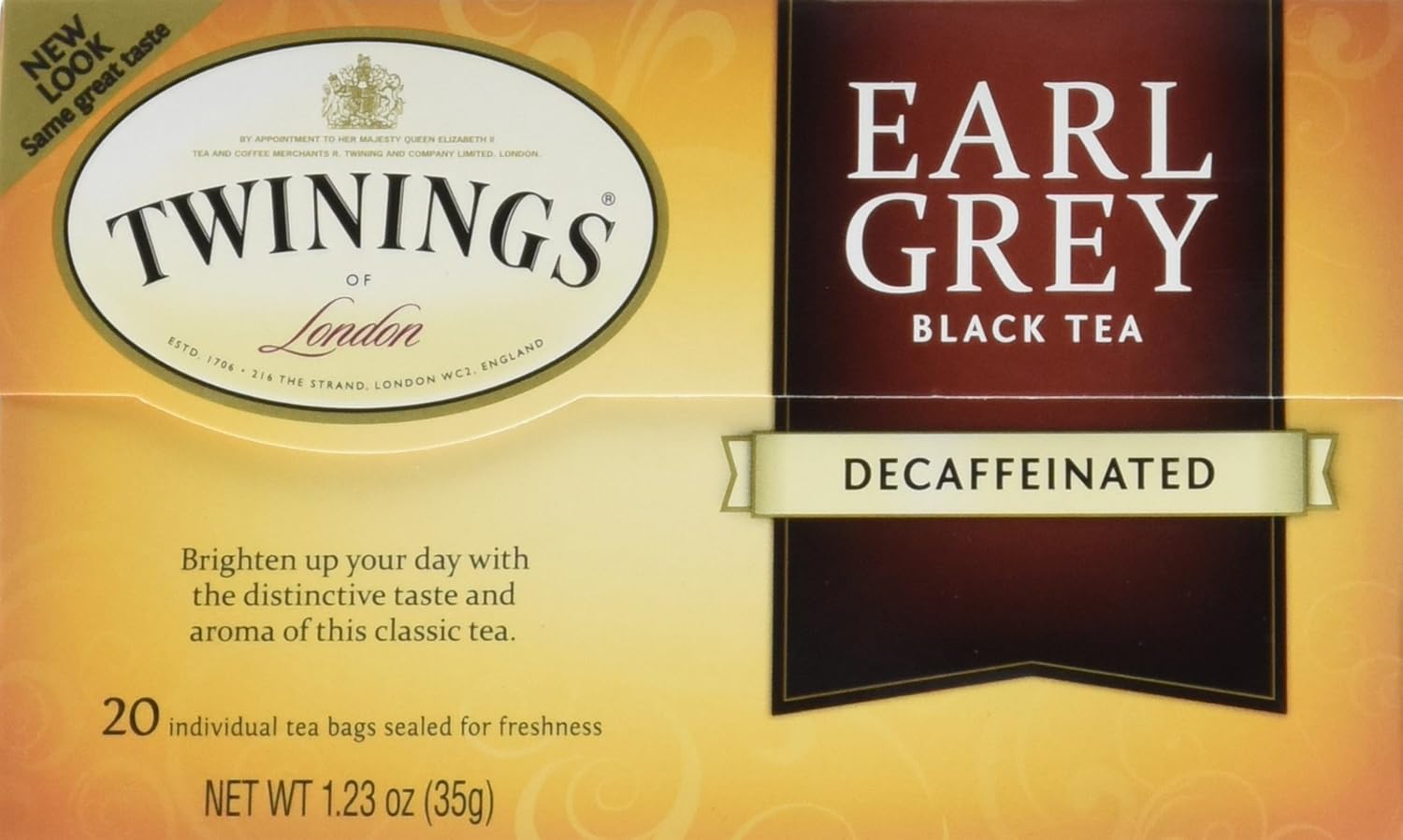 Twinings Earl Grey Decaf Tea, Tea Bags, 20Count Boxes (Pack of 6