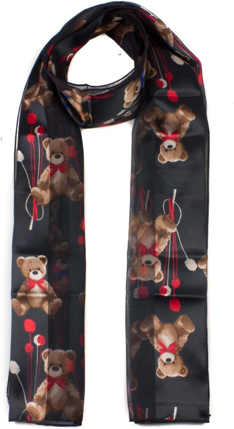 Mytoptrendz® Ladies Soft Satin Chiffon Stripe Teddy Bear Scarf Amazon.co.uk Clothing