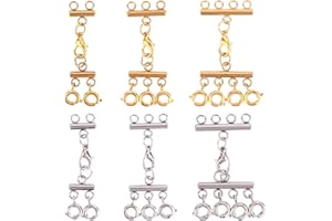 6pcs Necklace Layering Clasp, Alloy Multi Strand Layering Clasp Necklace Separator Necklaces Closures Fasteners Easy to Use C