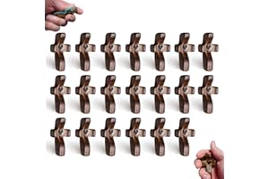 VINETEN Cross My Heart,Wooden Cross,Encouragement Gift Stress Relief Cross,Prayer Cross for Hand,Pocket Cross Christian Gifts for Women and Fidget Toys for Children and Adults(Black 20Pcs
