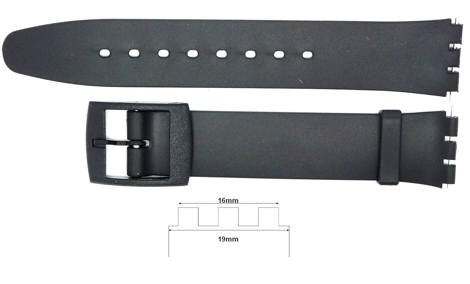 New 16mm (19mm) Sized Replacement Strap, Thin Type, Compatible for