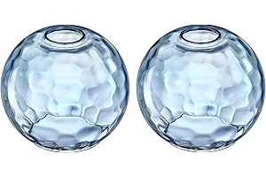 CJY CHENJINYAN 6.3 Inch Replacement Clear Hammer Glass Lamp Shade Light Fixture,for Replacement Wall Sconce Pendant Light Ceiling Light Chandelier Shade,Factory Outlet (Blue Glass, 2 Pack)