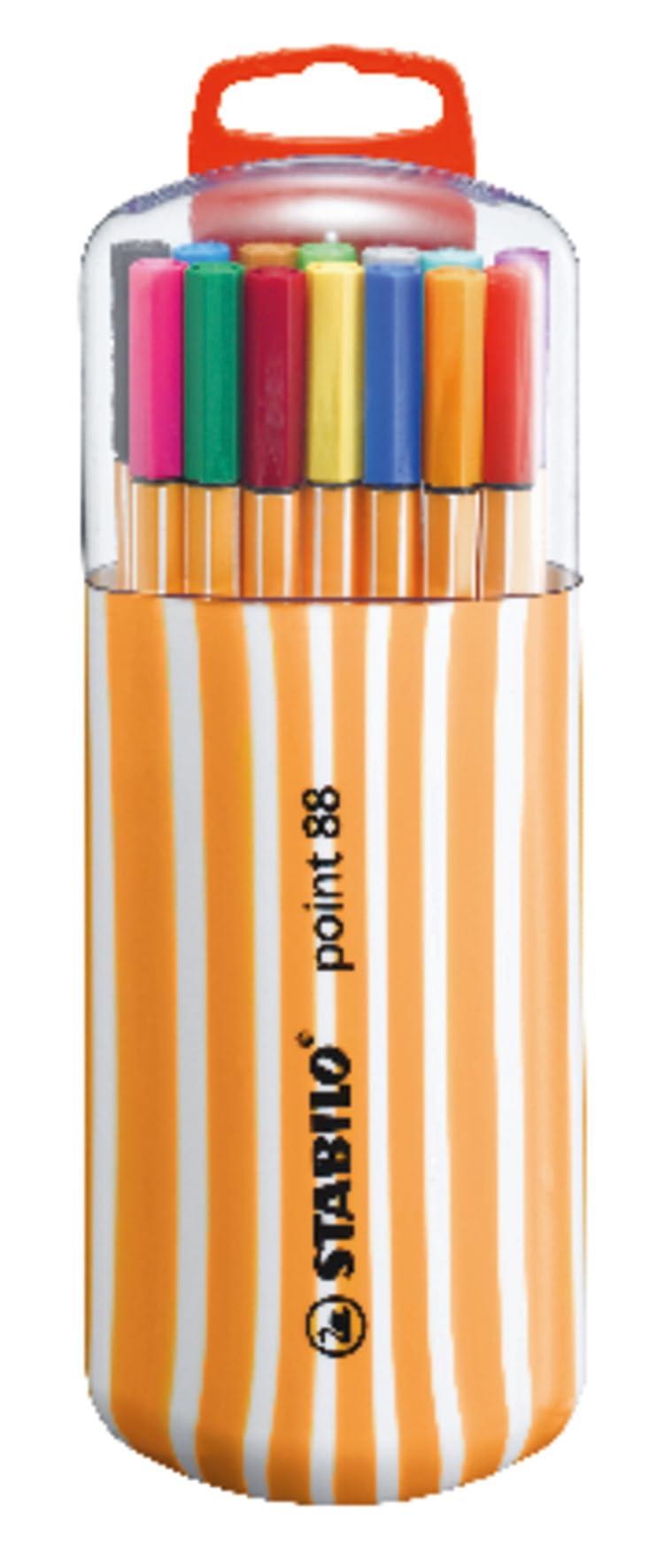 STABILO Fineliner point 88 - Zebrui Case - 20 pcs - Assorted Colours - with hanging tab — image 1