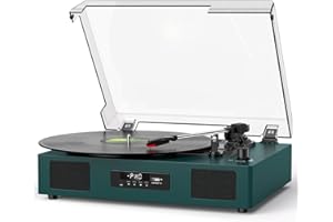 Vinyl Record Player Vintage Wireless Bluetooth Record Player with Stereo Speakers, USB/TF Card Recording, LP Player with 3 Sp