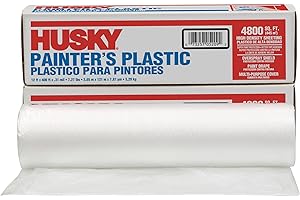 1-Roll of 12' x 400' Poly-America 03512H Husky Clear .31-Mil High Density Painter's Plastic