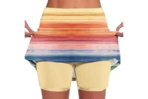 Skorts for Women Plus Size Tummy Control Legging with Skirts Casual High Waist Mini Skirts Athletic Tennis Short