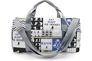 Ice Hockey Player Forest Personalized Duffel Bag Custom Travel Bags Sports Bag Overnight Carry On Weekend Bag, Design 12