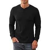 NITAGUT Men's Henley Shirts Long Sleeve Button T-Shirt Fashion Casual Pullover Shirt
