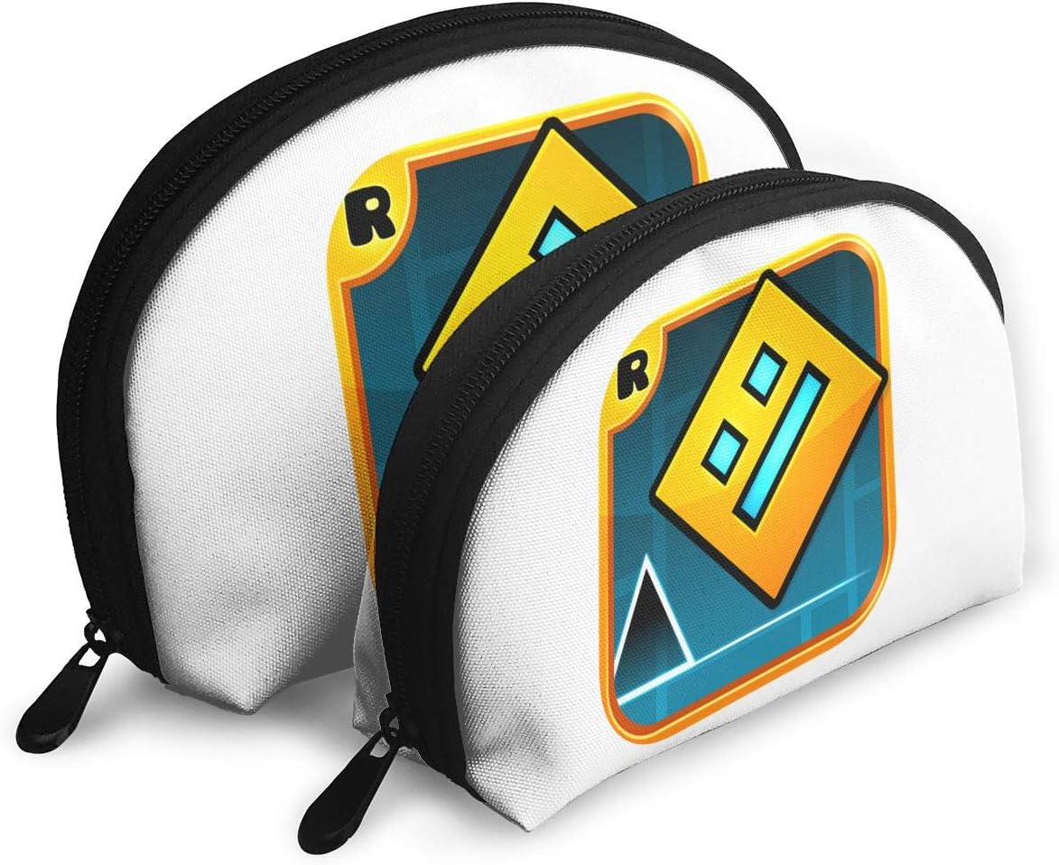 Others Geometry Dash Travel Cosmetic Pouch Clutch Portable Bags Handbag Organizer with Zipper
