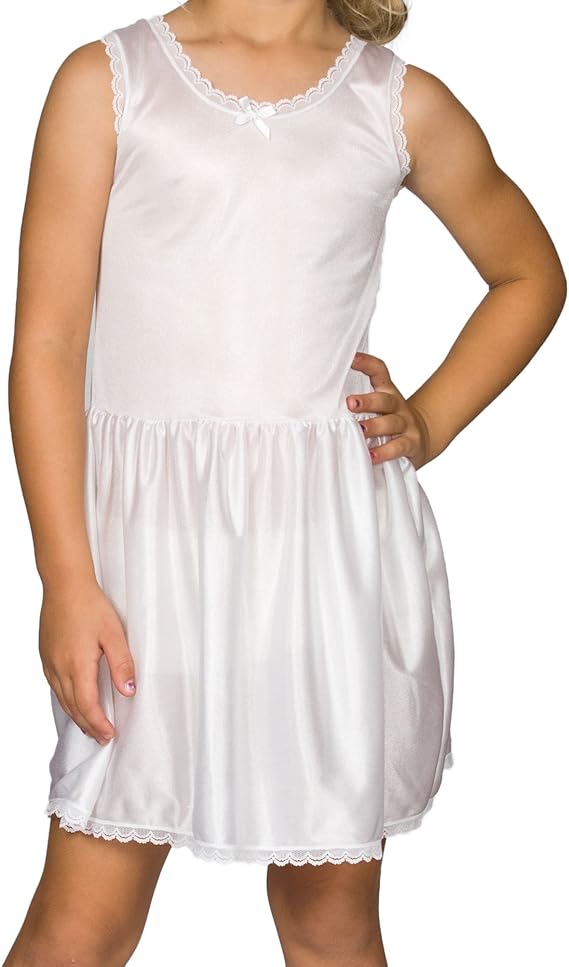 I.C. Collections Little Girls White Nylon Slip - Sizes 4-6X For Under Dresses