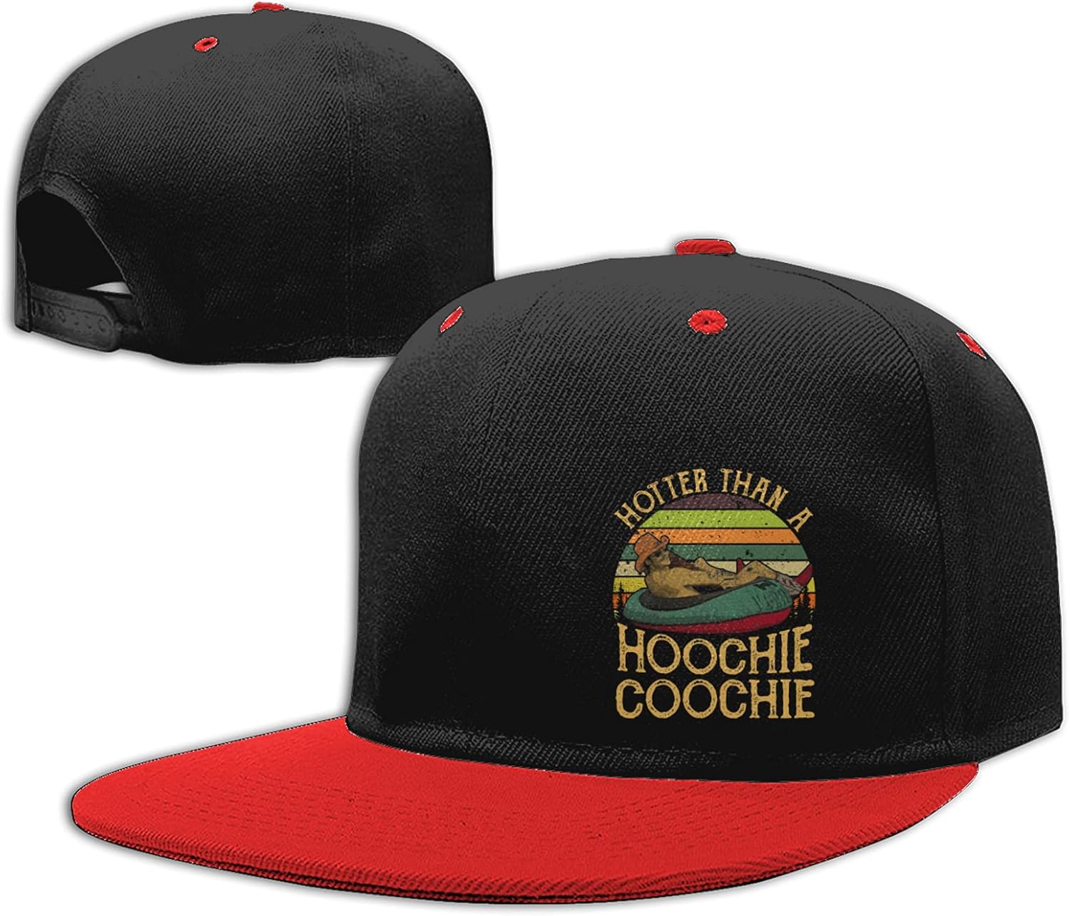 Hotter Than A HoochieCoochie Hip Hop Baseball Cap Flat Brim Baseball Cap Cool Hat Adjustable