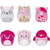 Squishville by Original Squishmallows Perfectly Pink Squad Plush - Six 2-Inch Squishmallows Plush Including Catrine, Della, Lorie, Kaitlyn, Calynda, and 1 Surprise - Toys for Kids