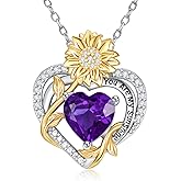 AENEAS Sunflower Necklaces for Women Sterling Silver You Are My Sunshine Necklace Sunflower Birthday Love Heart Mother's Day Gifts for Birthday Mothers Day Christmas Anniversary