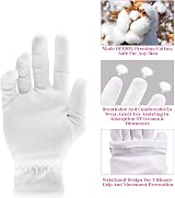 CGBOOM 3 Pairs Moisturizing Gloves White Cotton One Size Fits Most view 3