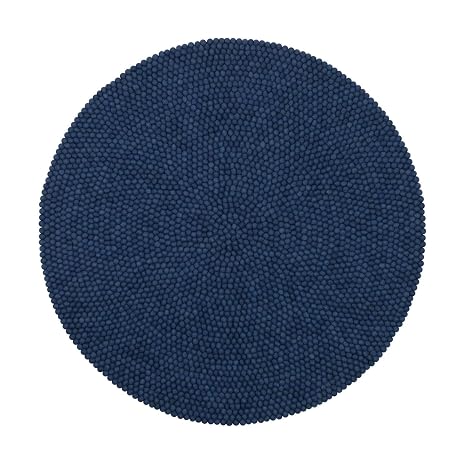 Amazon De Myfelt Alva Filzkugelteppich Rund O 140 Cm Blau