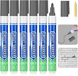 Flintronic 6Pcs Dark Grey Grout Pen Tile Paint Marker Wall Repair Sealer