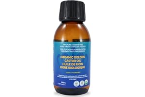 QUEEN OF THE THRONES Organic Golden Castor Oil | 100% Pure, Certified Organic, Hexane-Free, Extra Virgin | Moisturizing & Con