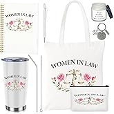 7 Pcs Lawyer Gifts for Women Attorneys Law School Students Gift Include Tumbler Canvas Bag Makeup Bag Notebook Ballpoint Candle Keychain for Law Bar Study Passing The Bar Exam Future Lawyer Gift