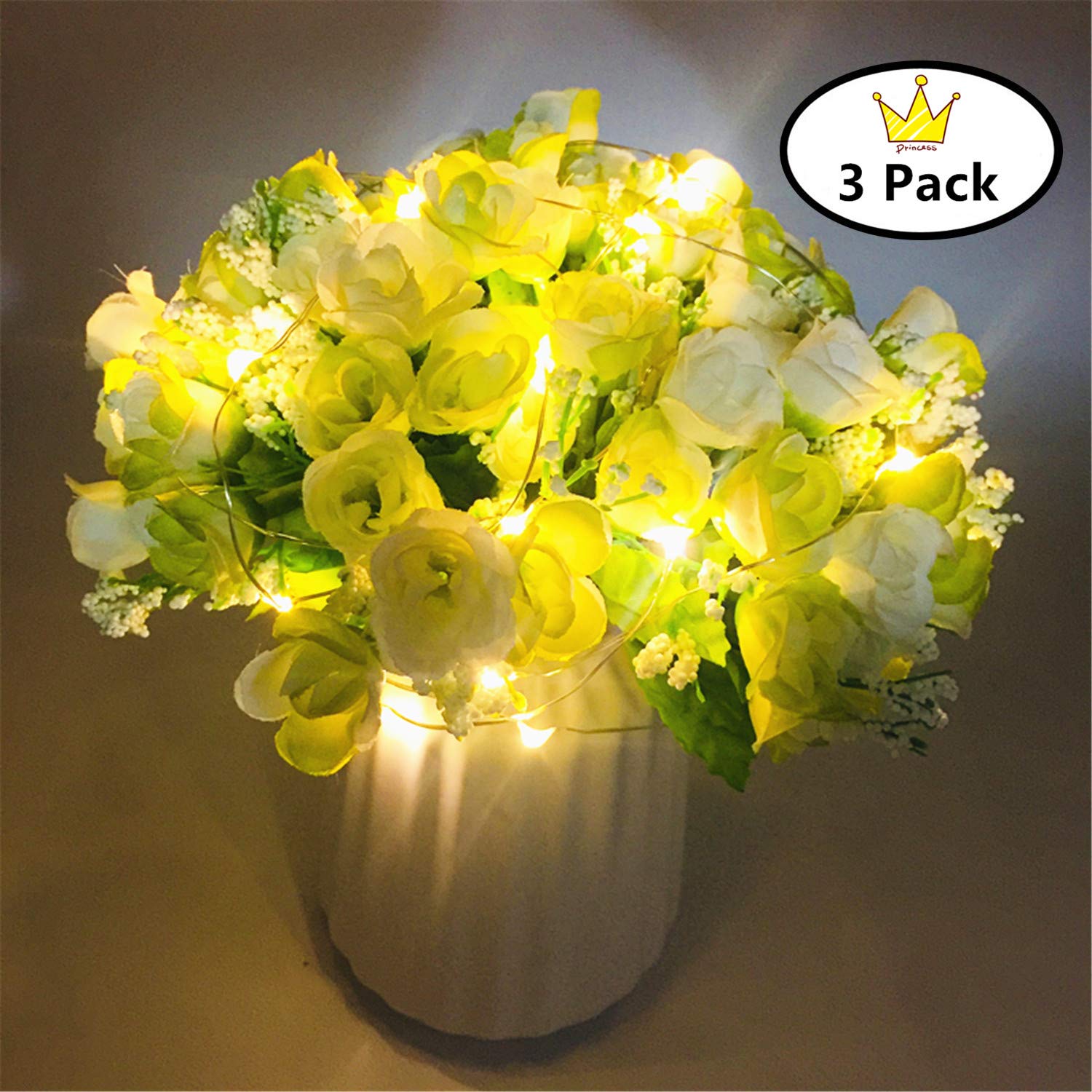 Artificial Plants Flowers S Ena 6 Pack Of Yellow Flower 2x 2m Led Light Strip 7 Branch 21 Heads Artificial Led Light Flowers Led Flower Little Rose Wedding Floral Home Decor