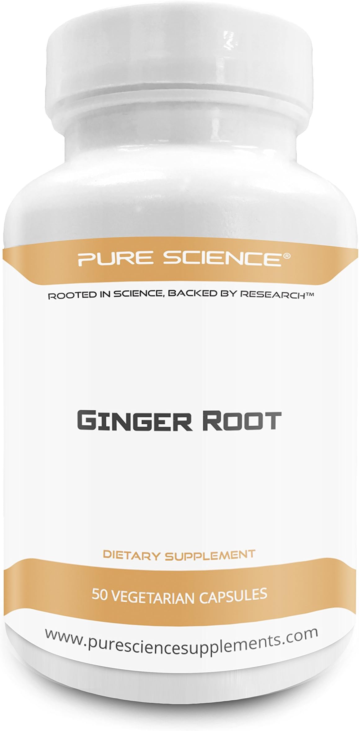 Pure Science Ginger Root 700mg - Standardized Extract to 5% Gingerols with 5mg BioPerine (Natural Bioavailability Enhancer for Better Absorption) - 50 Vegetarian Capsules