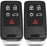X AUTOHAUX 2pcs KR55WK49264 433Mhz Replacement Keyless Entry Remote Car Key Fob for Volvo XC60 2010-2017 for Volvo XC70 2008-2016 5 Buttons with Door Key