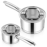 E-far Stainless Steel Saucepan with Lid Set - 2QT