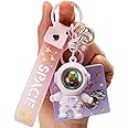 YOU WIZV Astronaut Keychain, Cute Kawaii Anime Cool Keychains for Backpacks, Space Keychains with Sunset Light for Women Men