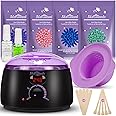Waxing Kit -Digital Wax Warmer Machine for Hair Removal with 4 Packs of Hard Wax Beads & Silicone Pot for Full Body, Legs, Face, Eyebrows, Bikini, Brazilian at Home Waxing Kit for Women Men